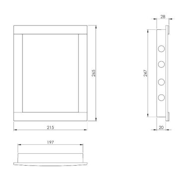 Inspection door 197x247x20mm | white | plastic | PL2025 EuroPlast