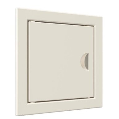Inspection hatch door | 122x122x24mm | with handle and flange | ivory | plastic | RDL1010S