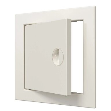 Inspection hatch door | 168x168x24mm | with handle and flange | ivory | plastic | RDL1515S