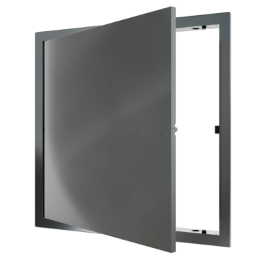 Inspection door–hatch | push-open | 327×327×24 mm | gray | plastic Inspection door–hatch | push-open | 327×327×24 mm | gray | plastic