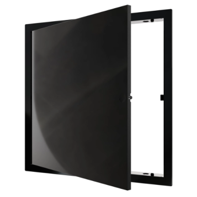 Inspection door–hatch | push-open | 327×327×24 mm | black | plastic Inspection door–hatch | push-open | 327×327×24 mm | black | plastic