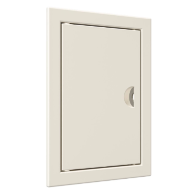 Inspection hatch door | 172x122x24mm | with handle and flange | ivory | plastic | RDL1015S