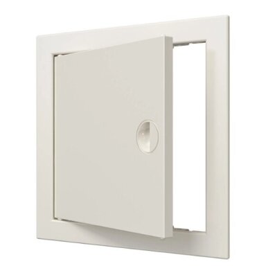 Inspection hatch door | 218x218x24mm | with handle and flange | ivory | plastic | RDL2020S