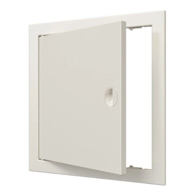 Inspection hatch door | 268x268x24mm | with handle and flange | ivory | plastic | RDL2525S