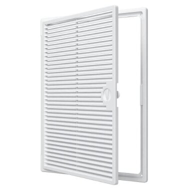 Inspection hatch with grille | 300x400mm | surface-mounted | white | plastic | RDL3040