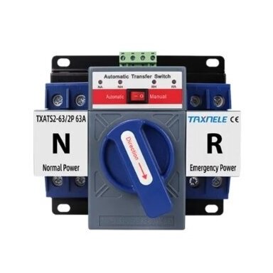 Backup automatic power switch for generators | for uninterrupted power supply | 2P | 63A | 230380V Backup automatic power switch for generators | for uninterrupted power supply | 2P | 63A | 230380V