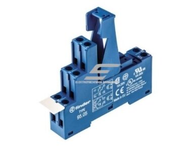 Relės lizdas | 10A | 250VAC | su plastmasiniu laikikliu | DIN | IP20 | Finder | 95.05SPA Relės lizdas | 10A | 250VAC | su plastmasiniu laikikliu | DIN | IP20 | Finder | 95.05SPA