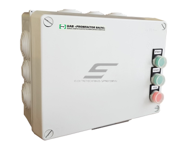 Reversinis variklio paleidimo kontaktorius su šilumine rėle ir dėžute bei valdymo mygtukais | 0,75kW | 1,7-2,4A | IP56 | Promfactor Baltic | SKM0075R | 4779040159028 Reversinis variklio paleidimo kontaktorius su šilumine rėle ir dėžute bei valdymo mygtukais | 0,75kW | 1,7-2,4A | IP56 | Promfactor Baltic | SKM0075R | 4779040159028