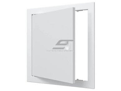 Revizinės durelės-liukas | su rankenėle ir flanšu | 268x268x24mm | baltos | plastikas | RDL2525R