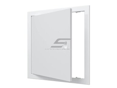 Revizinės durelės-liukas | su rankenėle ir flanšu | 318x318x24mm | baltos | plastikas | RDL3030R