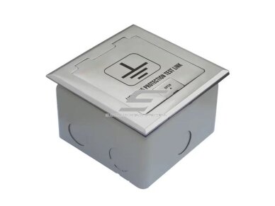 Įžeminimo patikros dėžutė viršįtampių apsaugos | žaibosaugos sistemoms | 110x110x65mm | plieninė Įžeminimo patikros dėžutė viršįtampių apsaugos | žaibosaugos sistemoms | 110x110x65mm | plieninė