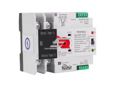 Modulinis rezervinis automatinis galios perjungiklis generatoriams | elektros energijos nepertraukiamam tiekimui | 2P | 125A | 230V | DIN 1