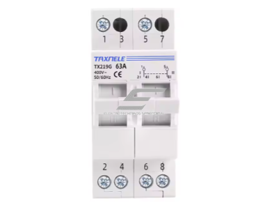 Modulinis rezervinis galios perjungiklis generatoriams | nepertraukiamam elektros energijos tiekimui | 1-0-2 | 2P | 63A | 400V | DIN 1