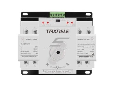 Panelinis rezervinis automatinis galios perjungiklis generatoriams | nepertraukiamam elektros energijos tiekimui | 2P | 63A | 230V