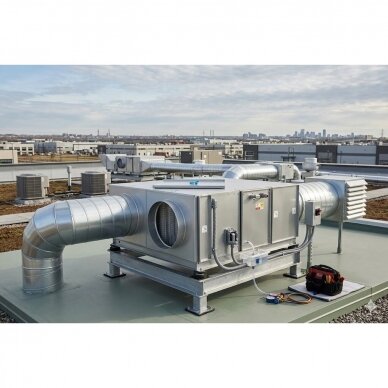 Soojustagastusega ventilatsiooniseade kiiruse regulaatoriga | 250 W | 1000 m³/h | 967x760x320 mm | tsingitud teras | IP44 1