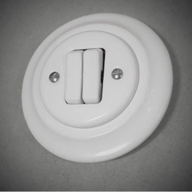 Frame for flush-mounted socket | switch | 1 gang | ceramic | retro style | white 1 Frame for flush-mounted socket | switch | 1 gang | ceramic | retro style | white 1