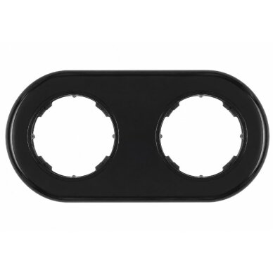 Frame for flush-mounted socket | switch | 2-gang | plastic | retro style | black Frame for flush-mounted socket | switch | 2-gang | plastic | retro style | black