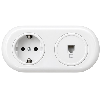 Frame for flush-mounted socket | switch | 2-gang | plastic | retro style | white 1 Frame for flush-mounted socket | switch | 2-gang | plastic | retro style | white 1