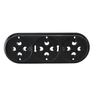 Rāmis virsapmetuma kontaktligzdai | slēdzim | 3 vietu | plastmasas | retro stila | melns Rāmis virsapmetuma kontaktligzdai | slēdzim | 3 vietu | plastmasas | retro stila | melns