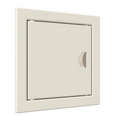 Ревизионная дверца-люк | 122x122x24мм | с ручкой и фланцем | слоновая кость | пластик | RDL1010S 1 Ревизионная дверца-люк | 122x122x24мм | с ручкой и фланцем | слоновая кость | пластик | RDL1010S 1