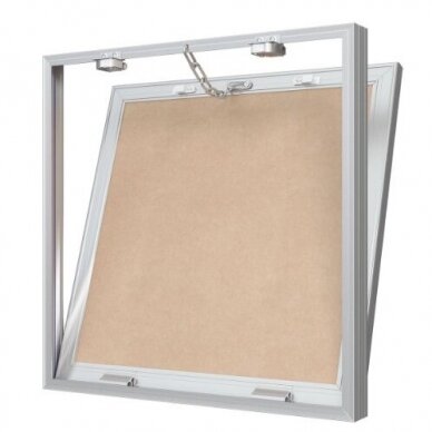 Access panel - door with push-to-open mechanism | 400x400x35mm | aluminium profile | with chain | M4040 2 Access panel - door with push-to-open mechanism | 400x400x35mm | aluminium profile | with chain | M4040 2