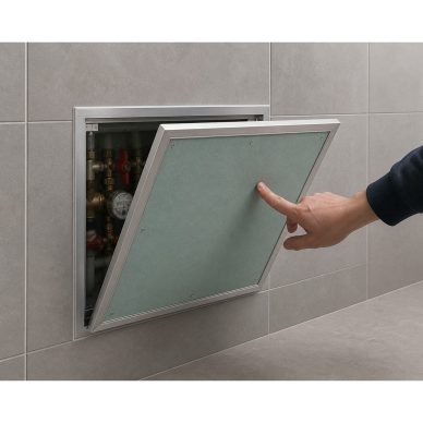 Revīzijas lūka – durtiņas ar spiedpogu atvēršanu | 400x500x35mm | alumīnija profils | ar ķēdi | M4050 3 Revīzijas lūka – durtiņas ar spiedpogu atvēršanu | 400x500x35mm | alumīnija profils | ar ķēdi | M4050 3
