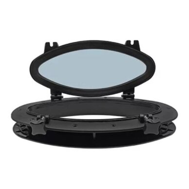 Access hatch with window | 130x323mm | plastic | black Access hatch with window | 130x323mm | plastic | black