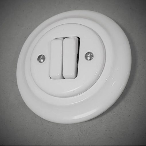 Frame for flush-mounted socket | switch | 1 gang | ceramic | retro style | white 1 Frame for flush-mounted socket | switch | 1 gang | ceramic | retro style | white 1