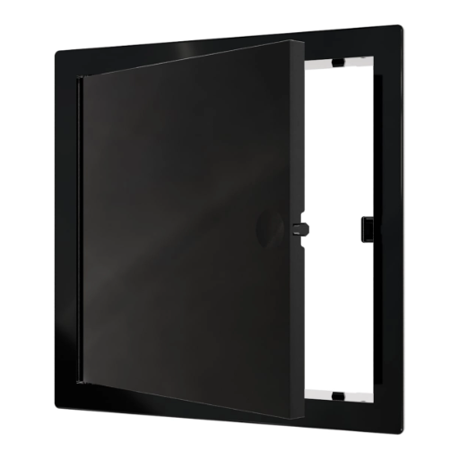 Inspection door–hatch | push-open | 172×172×24 mm | black | plastic Inspection door–hatch | push-open | 172×172×24 mm | black | plastic