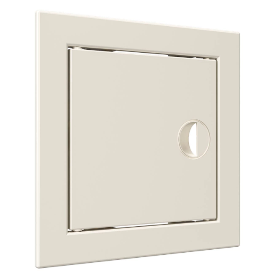 Inspection hatch door | 168x168x24mm | with handle and flange | ivory | plastic | RDL1515S 1