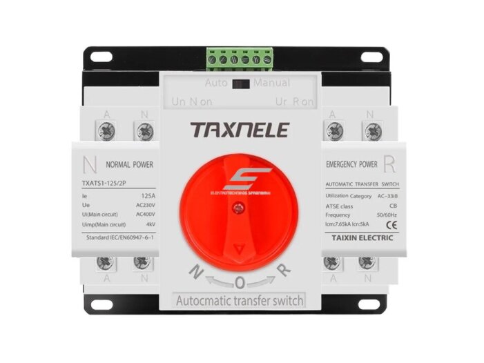 Panelinis rezervinis automatinis galios perjungiklis generatoriams | nepertraukiamam elektros energijos tiekimui | 2P | 125A | 230/380V