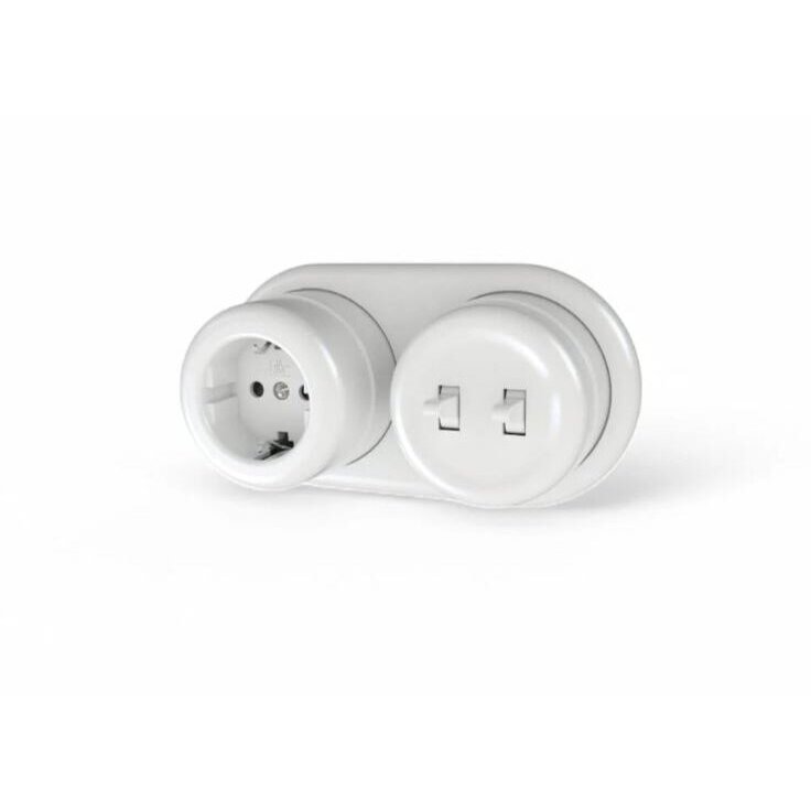 Frame for surface-mounted socket | switch | 1-gang | plastic | retro style | white 1 Frame for surface-mounted socket | switch | 1-gang | plastic | retro style | white 1