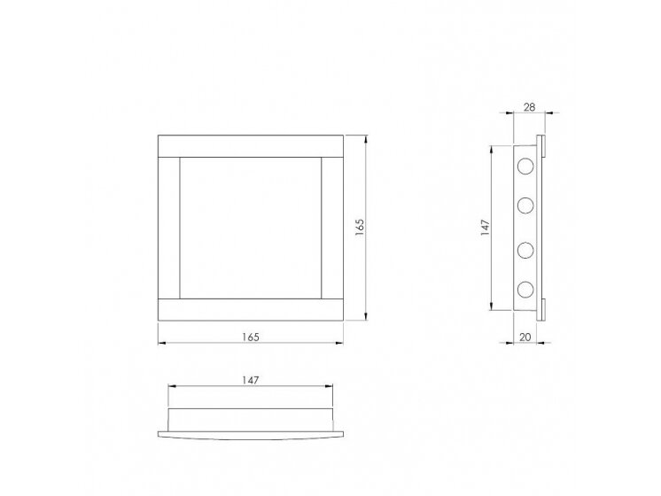 Revizinės durelės 147x147x20mm | balta | plastikas | PL1515 EuroPlast 2
