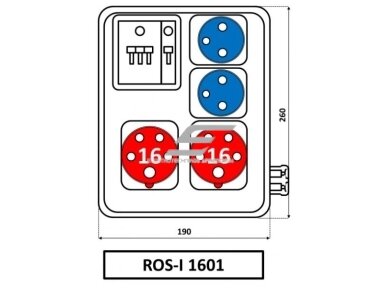 Pramoninis skydelis | dėžutė | 4 modulių | su kištukiniais lizdais 2x16A 5P + 2x230V | hermetinis | garažams | komercinėms patalpoms | IP44 | SEZ | ROS-I 1601 A/S Pramoninis skydelis | dėžutė | 4 modulių | su kištukiniais lizdais 2x16A 5P + 2x230V | hermetinis | garažams | komercinėms patalpoms | IP44 | SEZ | ROS-I 1601 A/S