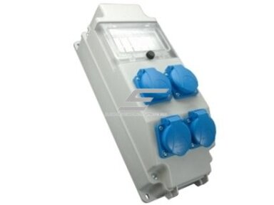 Pramoninis skydelis | dėžutė | 5 modulių | su kištukiniais lizdais 4x230V | hermetinis | garažams | komercinėms patalpoms | IP44 | SEZ | VZ16S | ROS5/x-16 | 8584128104328