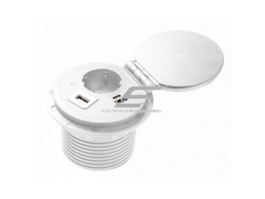 Kištukinių lizdų blokas | kolona | montuojamas į baldus | apvalus | užsidarantis | 1xSchuko | 2xUSB-A+C | HDMI/RJ45 | belaidė įkrovimo stotelė | Ø80mm | 1,5m kabelis | sidabrinis | GTV | AE-BPW1SACP-10 | 5902801325519 Kištukinių lizdų blokas | kolona | montuojamas į baldus | apvalus | užsidarantis | 1xSchuko | 2xUSB-A+C | HDMI/RJ45 | belaidė įkrovimo stotelė | Ø80mm | 1,5m kabelis | sidabrinis | GTV | AE-BPW1SACP-10 | 5902801325519