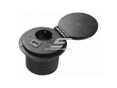 Kištukinių lizdų blokas | kolona | montuojamas į baldus | apvalus | užsidarantis | 1xSchuko | 2xUSB-A+C | HDMI/RJ45 | belaidė įkrovimo stotelė | Ø80mm | 1,5m kabelis | juodas | GTV | AE-BPW1SACP-20 | 5902801355332 Kištukinių lizdų blokas | kolona | montuojamas į baldus | apvalus | užsidarantis | 1xSchuko | 2xUSB-A+C | HDMI/RJ45 | belaidė įkrovimo stotelė | Ø80mm | 1,5m kabelis | juodas | GTV | AE-BPW1SACP-20 | 5902801355332