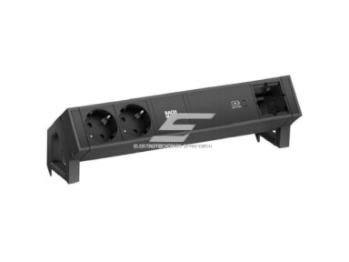 Kištukinių lizdų blokas | montuojamas ant stalo paviršiaus | 2xSchuko | 1xUSB-C | 1xPasirenkama jungtis | 300x86x99mm | 0,2m kabelis | GST18 | su laikikliais | juodas | Bachmann BA.902.967 Kištukinių lizdų blokas | montuojamas ant stalo paviršiaus | 2xSchuko | 1xUSB-C | 1xPasirenkama jungtis | 300x86x99mm | 0,2m kabelis | GST18 | su laikikliais | juodas | Bachmann BA.902.967