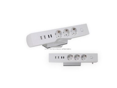 Kištukinių lizdų blokas | montuojamas ant stalo paviršiaus | 3xSchuko | 2xUSB | 2xUSB Data | su jungikliu | 1,5m kabelis | baltas | Bachmann SA.PO.DESK.ROUND-BL Kištukinių lizdų blokas | montuojamas ant stalo paviršiaus | 3xSchuko | 2xUSB | 2xUSB Data | su jungikliu | 1,5m kabelis | baltas | Bachmann SA.PO.DESK.ROUND-BL