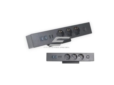 Kištukinių lizdų blokas | montuojamas ant stalo paviršiaus | 3xSchuko | 2xUSB | 2xUSB Data | su jungikliu | juodas | Bachmann SA.PO.DESK.SQURE-MM Kištukinių lizdų blokas | montuojamas ant stalo paviršiaus | 3xSchuko | 2xUSB | 2xUSB Data | su jungikliu | juodas | Bachmann SA.PO.DESK.SQURE-MM