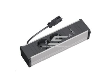 Kištukinių lizdų blokas | montuojamas į baldus | 2xSchuko | 2xUSB-A | 230×137mm | 0,2m kabelis | GST13i3 | juodas | Bachmann CONI BA.912.0156 Kištukinių lizdų blokas | montuojamas į baldus | 2xSchuko | 2xUSB-A | 230×137mm | 0,2m kabelis | GST13i3 | juodas | Bachmann CONI BA.912.0156