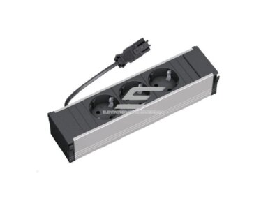 Kištukinių lizdų blokas | montuojamas į baldus | 3xSchuko | 230×137mm | 0,2m kabelis | GST13i3 | juodas | Bachmann CONI BA.333.1007 Kištukinių lizdų blokas | montuojamas į baldus | 3xSchuko | 230×137mm | 0,2m kabelis | GST13i3 | juodas | Bachmann CONI BA.333.1007