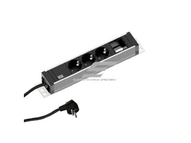 Kištukinių lizdų blokas | montuojamas į baldus | 3xSchuko | 1xPasirenkama jungtis | 279x52x44mm | 3m kabelis | PDU | juodas | Bachmann BA.922.0111 Kištukinių lizdų blokas | montuojamas į baldus | 3xSchuko | 1xPasirenkama jungtis | 279x52x44mm | 3m kabelis | PDU | juodas | Bachmann BA.922.0111