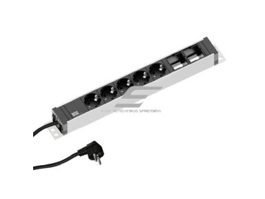 Kištukinių lizdų blokas | montuojamas į baldus | 5xSchuko | 2xPasirenkamos jungtys | 406x52x44mm | 3m kabelis | PDU | juodas | Bachmann BA.922.0181