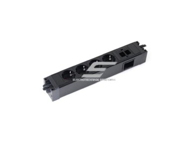 Kištukinių lizdų blokas | montuojamas į baldus | 4xSchuko | 2xKeystone 90° | 311x52x48mm | GST | juodas | Bachmann SA.PO.4.1 Kištukinių lizdų blokas | montuojamas į baldus | 4xSchuko | 2xKeystone 90° | 311x52x48mm | GST | juodas | Bachmann SA.PO.4.1