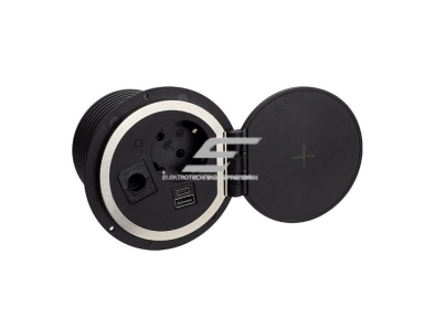 Kištukinių lizdų blokas | kolona | montuojamas į baldus | apvalus | užsidarantis | 1xSchuko | 2xUSB-A+C | HDMI/RJ45/USB | Ø80mm | 1,8m kabelis | juodas | SAMBOBOX-U-2-01 Kištukinių lizdų blokas | kolona | montuojamas į baldus | apvalus | užsidarantis | 1xSchuko | 2xUSB-A+C | HDMI/RJ45/USB | Ø80mm | 1,8m kabelis | juodas | SAMBOBOX-U-2-01
