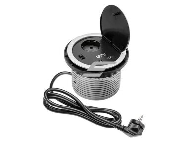 Kištukinių lizdų blokas | kolona | montuojamas į baldus | apvalus | užsidarantis | 1xSchuko | 2xUSB-A | Ø100mm | 1,5m kabelis | sidabrinis | GTV | AE-BPW1S2UCH-80 | 5901867196439 Kištukinių lizdų blokas | kolona | montuojamas į baldus | apvalus | užsidarantis | 1xSchuko | 2xUSB-A | Ø100mm | 1,5m kabelis | sidabrinis | GTV | AE-BPW1S2UCH-80 | 5901867196439