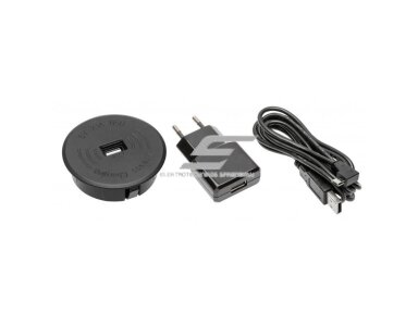 Belaidė įkrovimo stotelė | montuojama į baldus | 1xUSB-A | Ø60mm | 2m kabelis | juoda | GTV | AE-ZUSB-20 | 5901867181954 Belaidė įkrovimo stotelė | montuojama į baldus | 1xUSB-A | Ø60mm | 2m kabelis | juoda | GTV | AE-ZUSB-20 | 5901867181954
