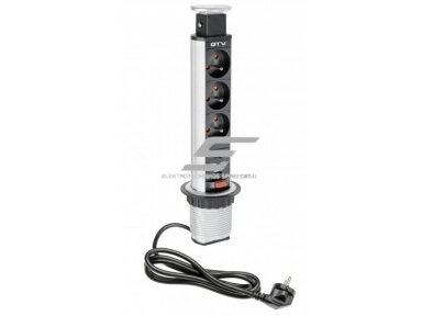 Išsikeliantis kištukinių lizdų blokas | kolona | montuojamas į baldus | apvalus | 3xSchuko | 2xUSB-A | Ø60mm | 1,5m kabelis | sidabrinis | GTV | AE-BPW3S60U-80 | 5901867130969 Išsikeliantis kištukinių lizdų blokas | kolona | montuojamas į baldus | apvalus | 3xSchuko | 2xUSB-A | Ø60mm | 1,5m kabelis | sidabrinis | GTV | AE-BPW3S60U-80 | 5901867130969