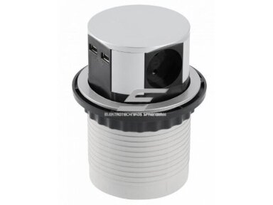 Išsikeliantis kištukinių lizdų blokas | kolona | montuojamas į baldus | apvalus | 3xSchuko | 2xUSB-A | Ø100mm | 1,5m kabelis | sidabrinis | GTV | AE-BPW3S100U-53 | 5902801252587 Išsikeliantis kištukinių lizdų blokas | kolona | montuojamas į baldus | apvalus | 3xSchuko | 2xUSB-A | Ø100mm | 1,5m kabelis | sidabrinis | GTV | AE-BPW3S100U-53 | 5902801252587